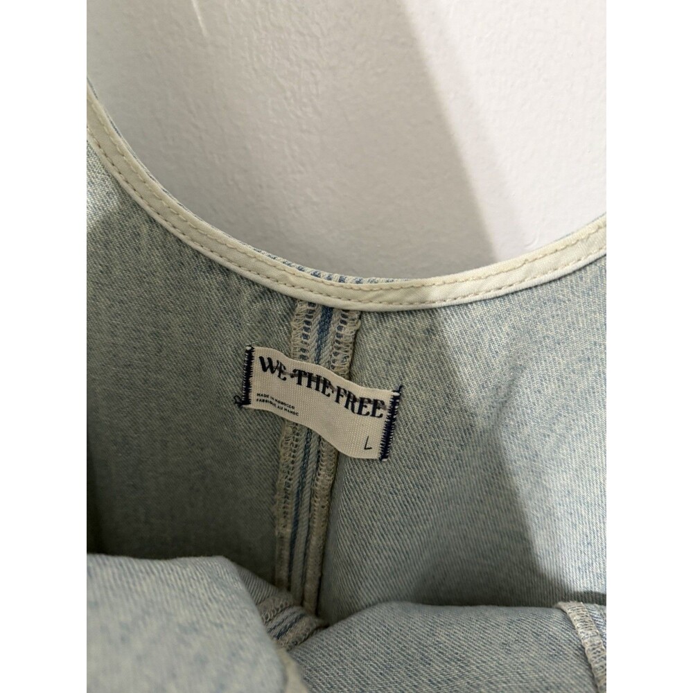 We The Free Women Overalls Sz Large High Roller Railroad Jumpsuit Overalls Blue - Picture 8 of 8